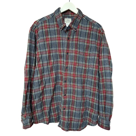 LL Bean Other - LL Bean Men's Large Scotch Plaid Flannel Shirt Long Sleeve Button Up